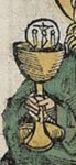 Kielich z Hostią jako atrybuty św. Katarzyny, Kronika norymberska, 1493