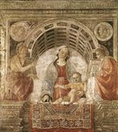 Vincenzo Foppa, Madonna z Dzieciątkiem ze świętymI Janem Chrzcicielem i Janem Ewangelistą, 1485, Pinacoteca di Brera, Mediolan, Włochy;